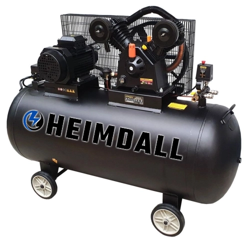 Compresor aer, 370L, 10bar, 600L/min, trifazat, angrenare curea Heimdall HMV0.6/370-10