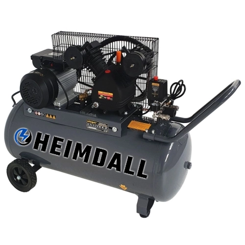 Compresor aer, 100L, 8bar, 250L/min, monofazat, angrenare curea Heimdall HMV0.25/100