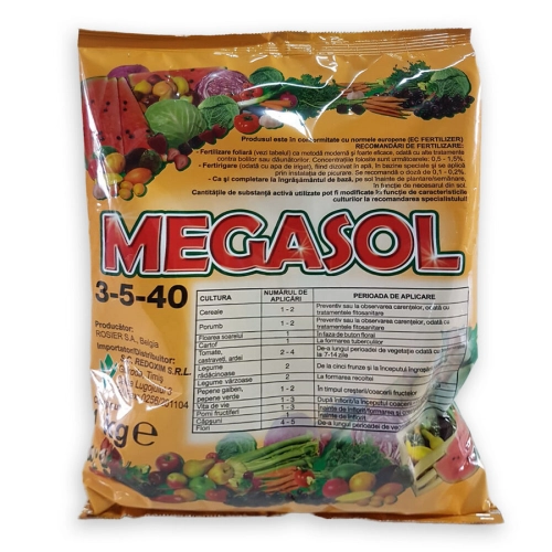 Ingrasamant solubil MEGASOL 3-5-40 pentru irigare prin picurare