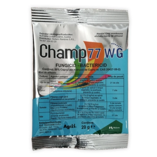 Fungicid de contact Champ 77 WG, combate ciupercile patogene